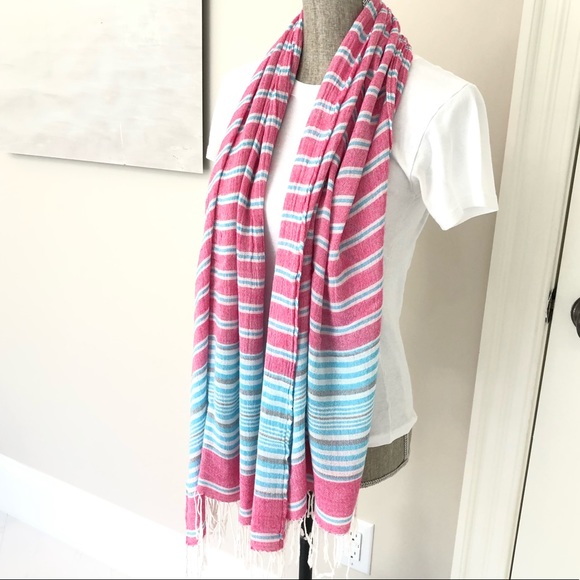 3/$25 Striped Lightweight Cotton Scarf - Picture 2 of 6